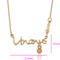 41968 Xuping moda ouro crianças jóias colar nome simples design para o bebê